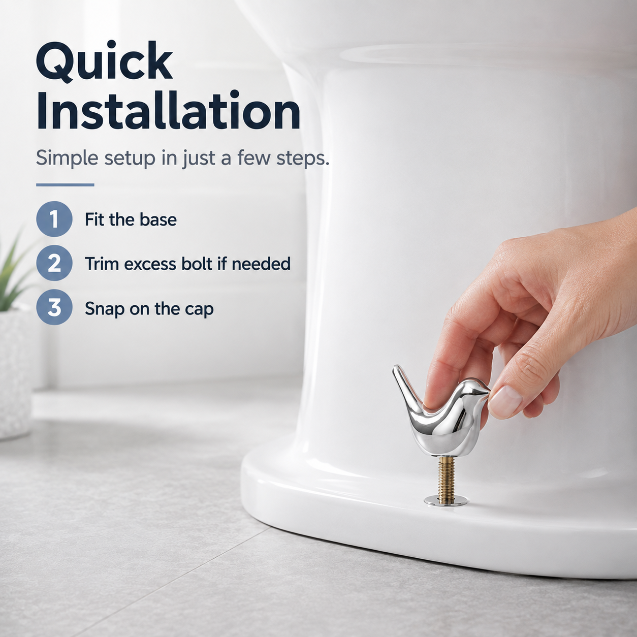 🐦🛠️2 Pcs Ceramic Bird Toilet Floor Bolt Caps