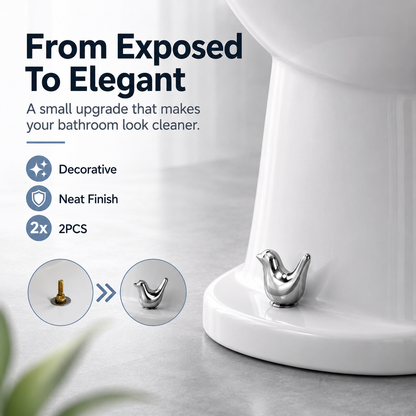 🐦🛠️2 Pcs Ceramic Bird Toilet Floor Bolt Caps