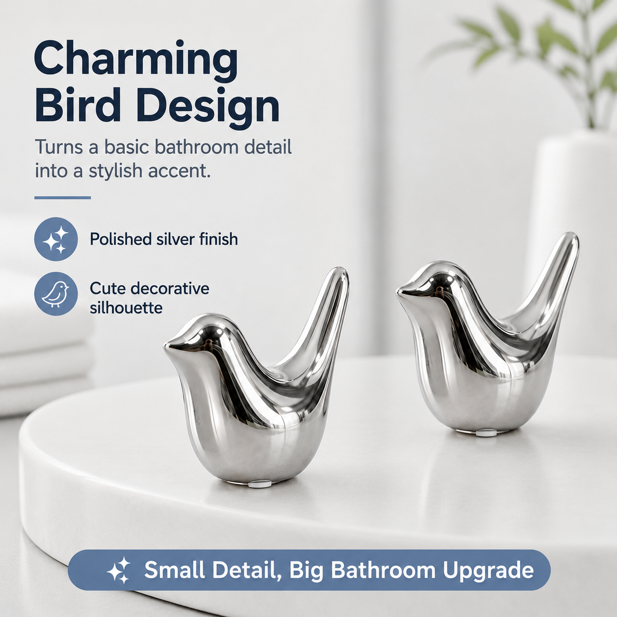 🐦🛠️2 Pcs Ceramic Bird Toilet Floor Bolt Caps