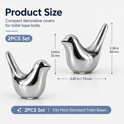 🐦🛠️2 Pcs Ceramic Bird Toilet Floor Bolt Caps