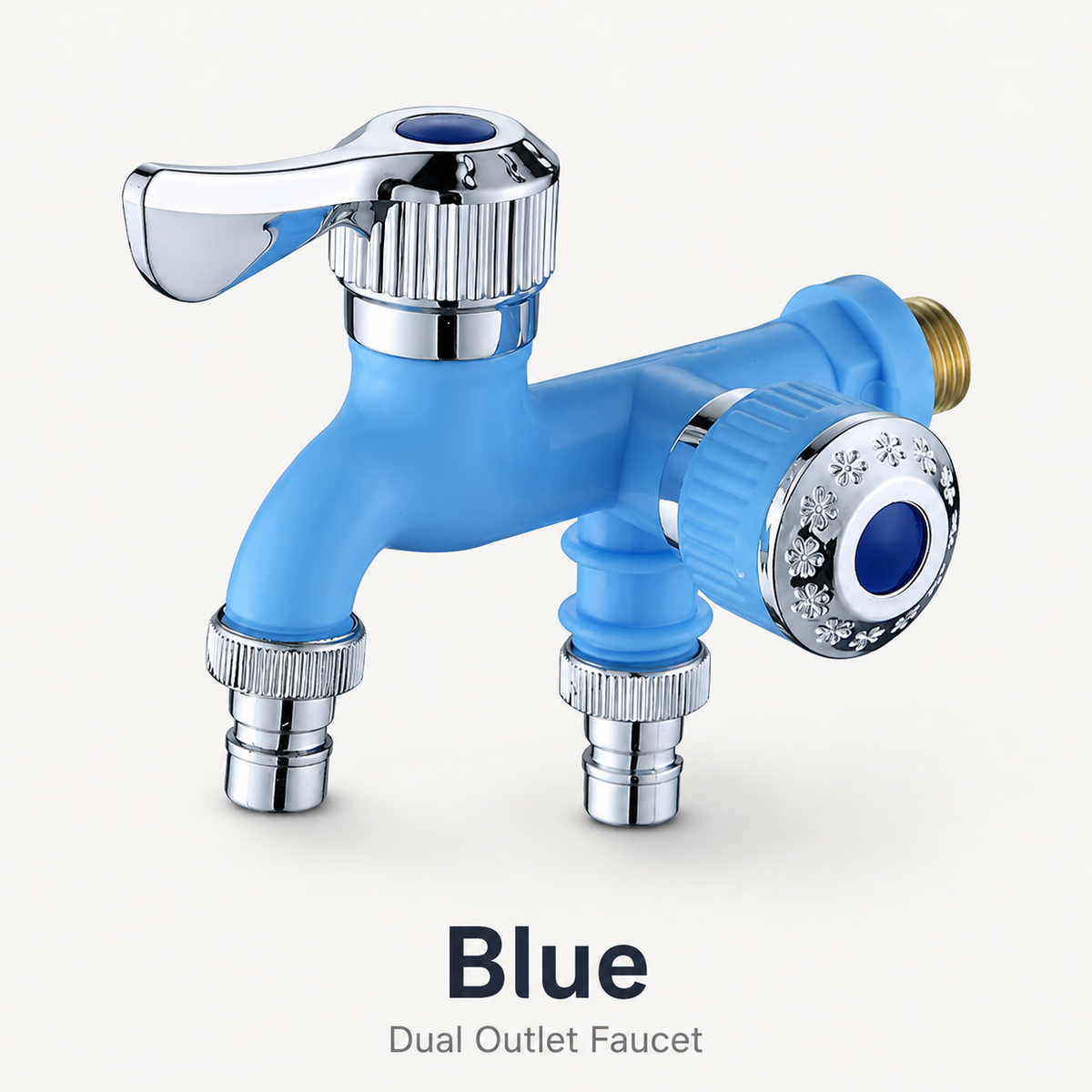 🚰 Heavy-Duty 2-Way Outdoor Faucet Splitter - Dual Hose Outlet with Independent Shut-Off Valves 💦 Leak-Proof Adapter for Garden & Yard 🌿