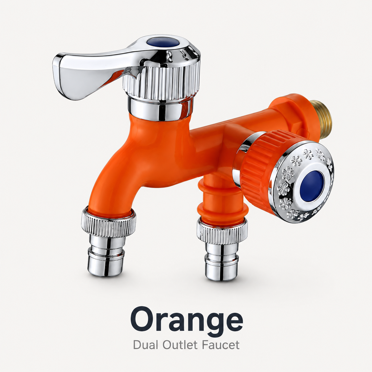 🚰 Heavy-Duty 2-Way Outdoor Faucet Splitter - Dual Hose Outlet with Independent Shut-Off Valves 💦 Leak-Proof Adapter for Garden & Yard 🌿