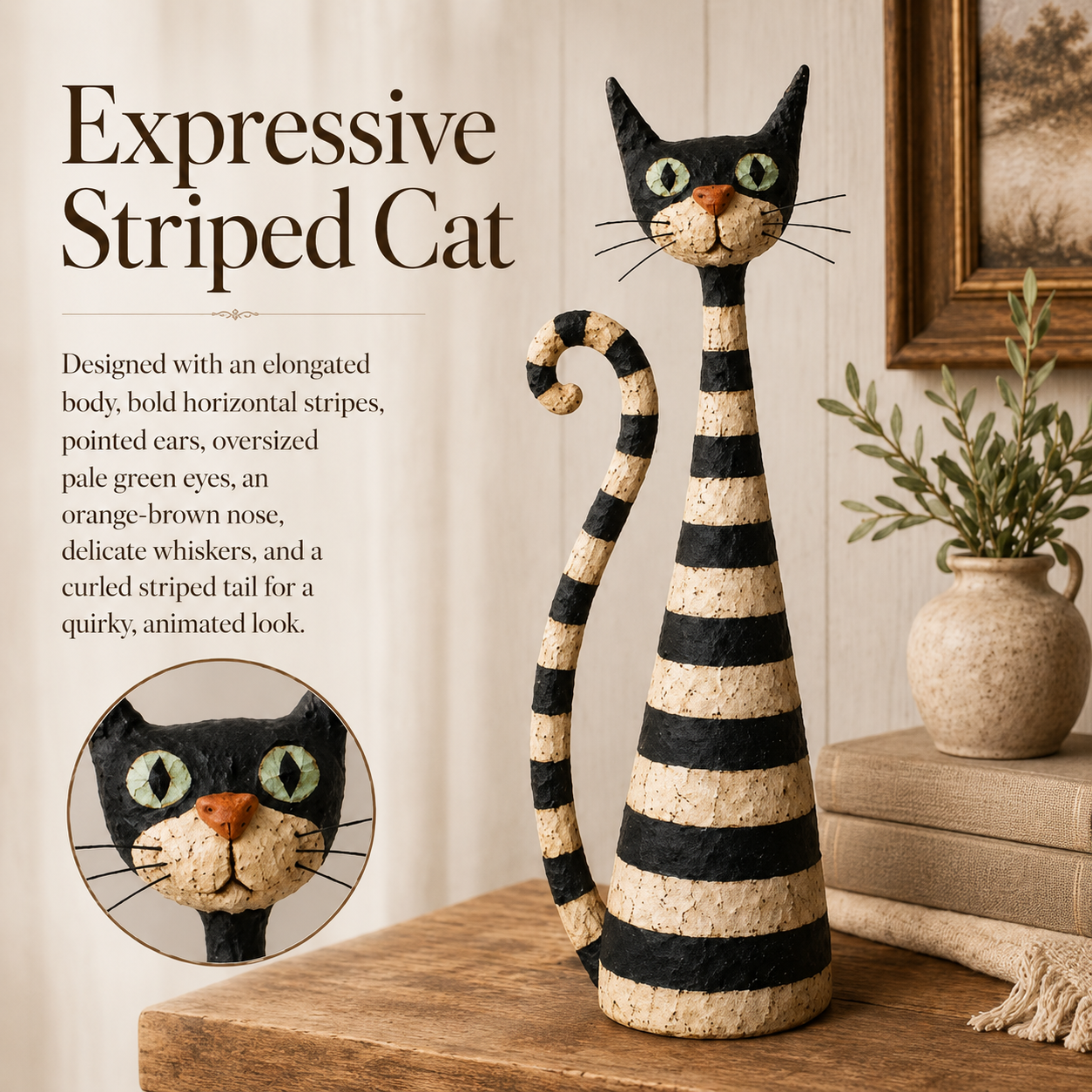 ✨Vintage  Cat & Lady Sculptures