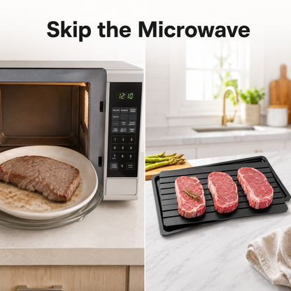 🥩 Rapid Defrosting Tray for Frozen Meat, Quick Thawing Board for Steaks and Fish