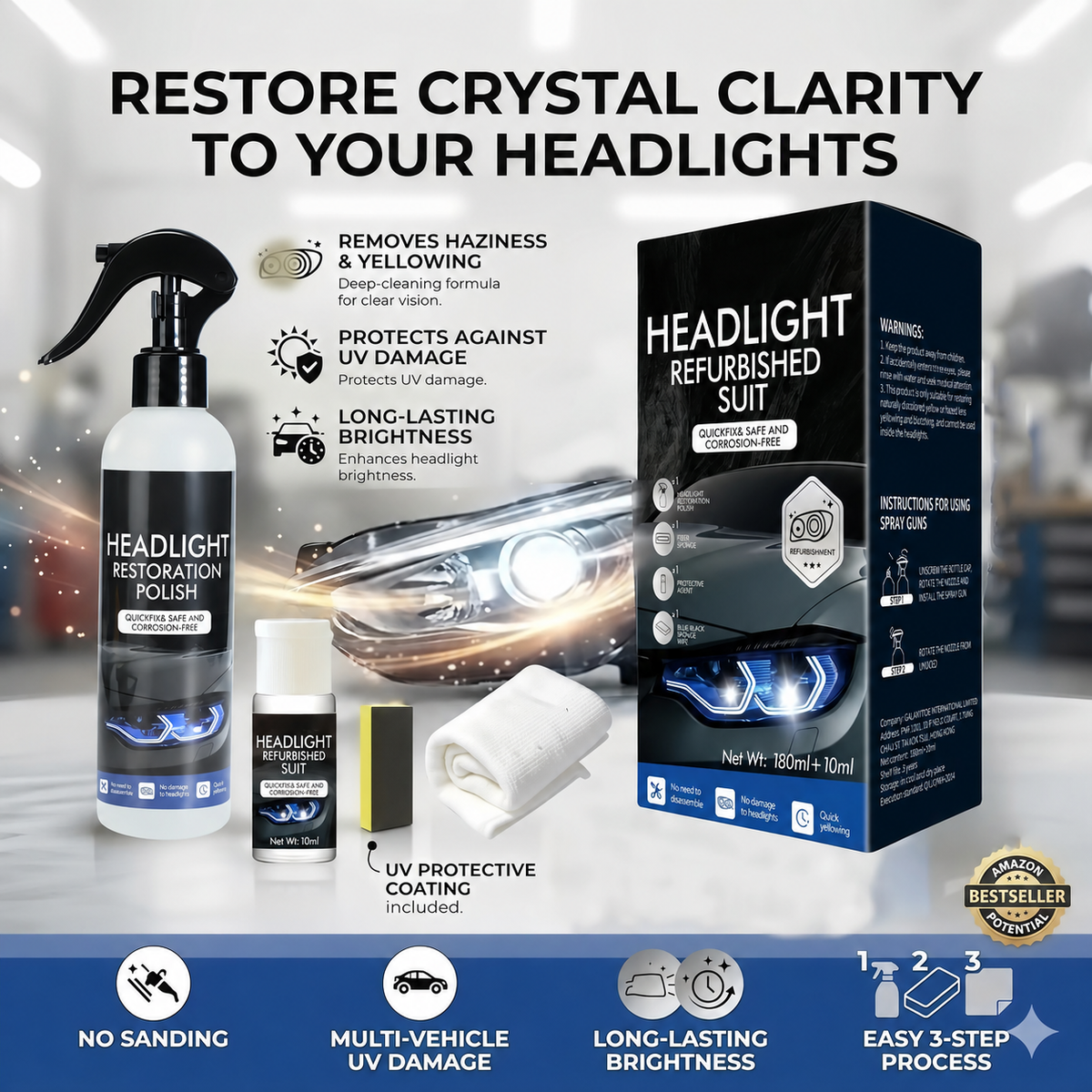🔥2026 HOT SALE🔥🚘Automotive Headlamp Restoration Fluid