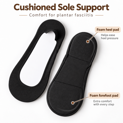 🧦 Cushioned No-Show Socks with Padded Support for Everyday Walking Comfort