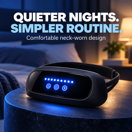 🌙 Wearable Anti-Snoring Neck Device – Better Sleep for Both of You