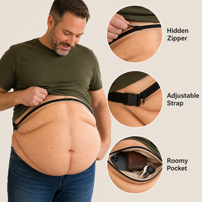 🤣 Realistic Dad Bod Belly Fanny Pack Adjustable Travel Waist Storage Bag