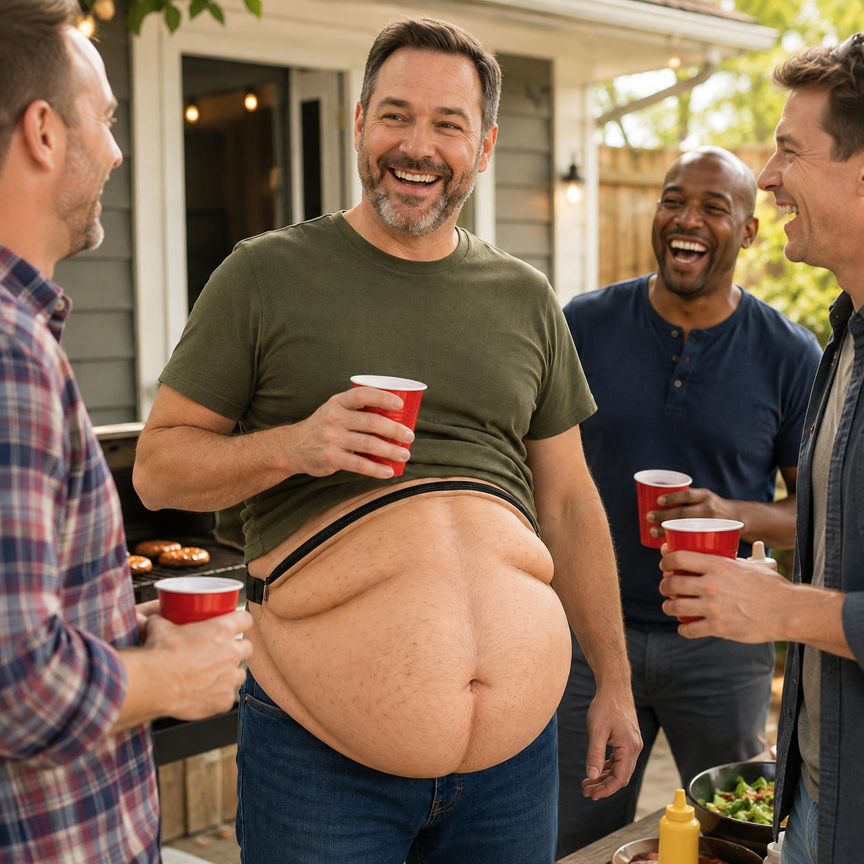 🤣 Realistic Dad Bod Belly Fanny Pack Adjustable Travel Waist Storage Bag