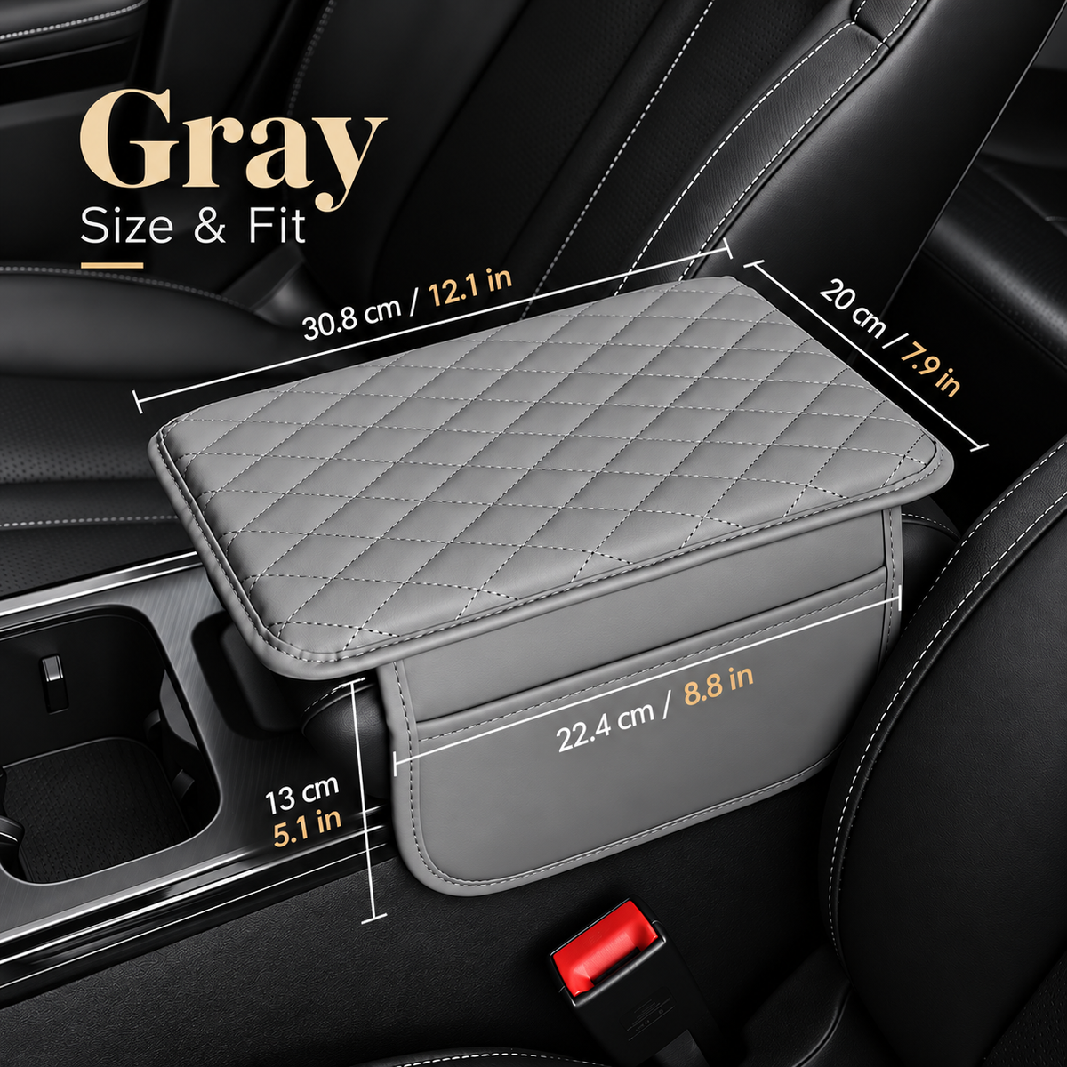 🚗 3-in-1 Car Armrest Cushion with Storage & Console Protection