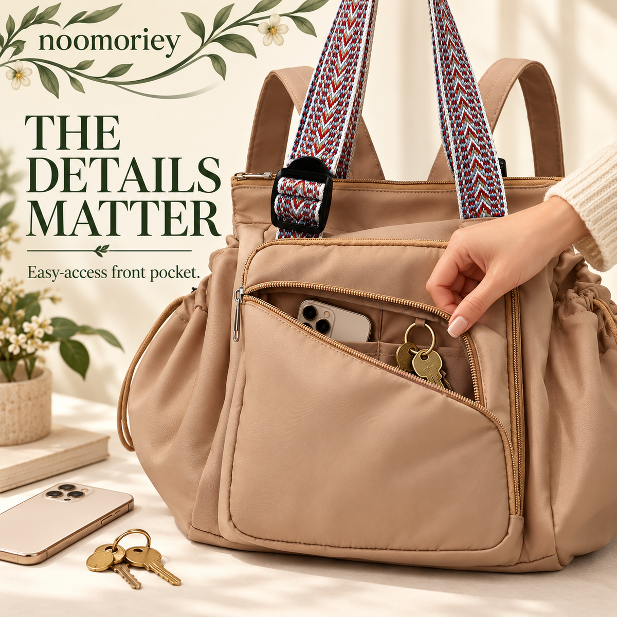 Expandable Tote Bag for Women – Large Capacity Multi-Pocket Work & Travel Bag