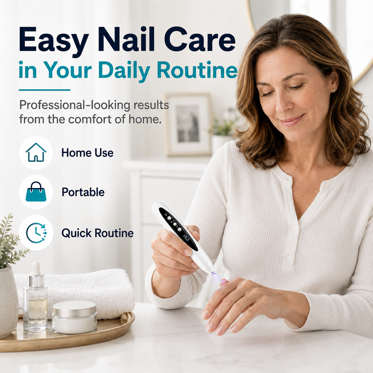 💅 2-in-1 Electric Nail Drill with UV Gel Light – Portable Manicure & Pedicure Kit ✨