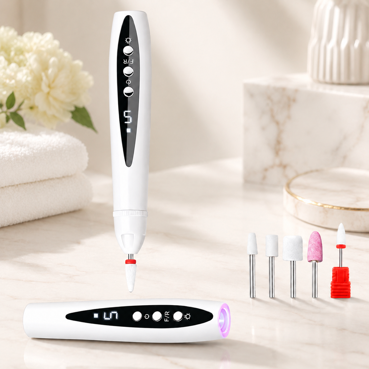 💅 2-in-1 Electric Nail Drill with UV Gel Light – Portable Manicure & Pedicure Kit ✨