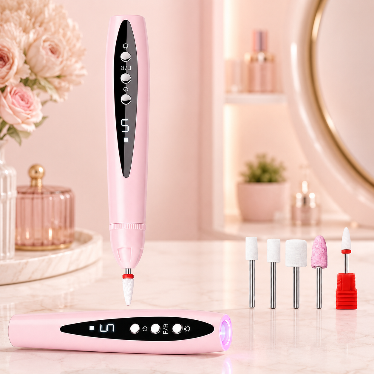 💅 2-in-1 Electric Nail Drill with UV Gel Light – Portable Manicure & Pedicure Kit ✨