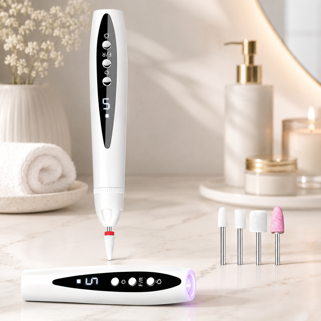 💅 2-in-1 Electric Nail Drill with UV Gel Light – Portable Manicure & Pedicure Kit ✨