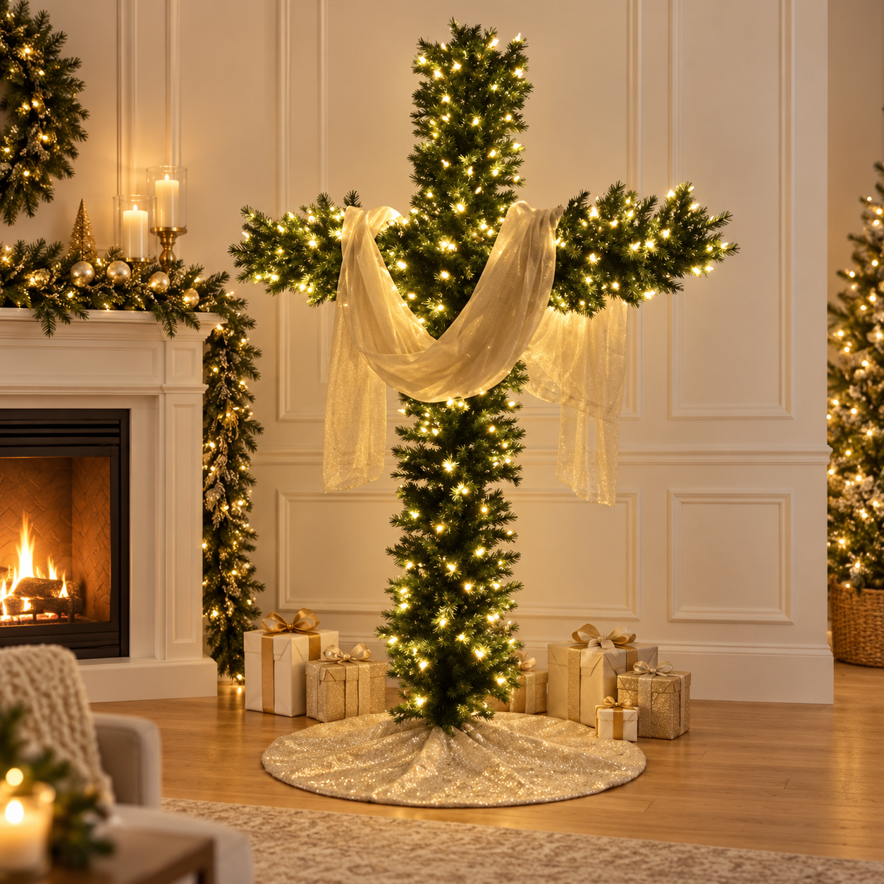 Christmas Cross Tree holiday display