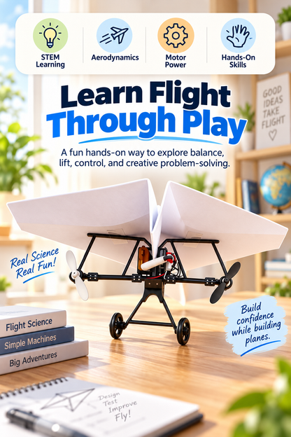 ✈️ RC Paper Airplane Kit | Gyro Stabilizer, Dual Propellers, DIY Flying Toy