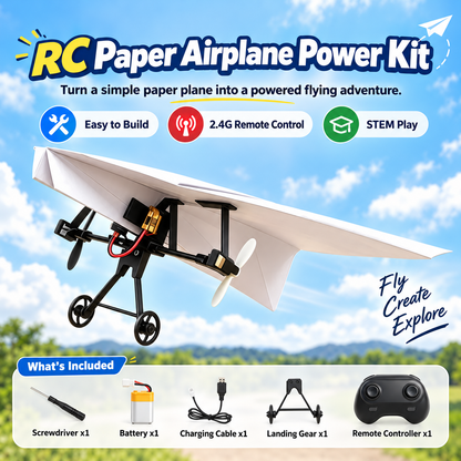 ✈️ RC Paper Airplane Kit | Gyro Stabilizer, Dual Propellers, DIY Flying Toy