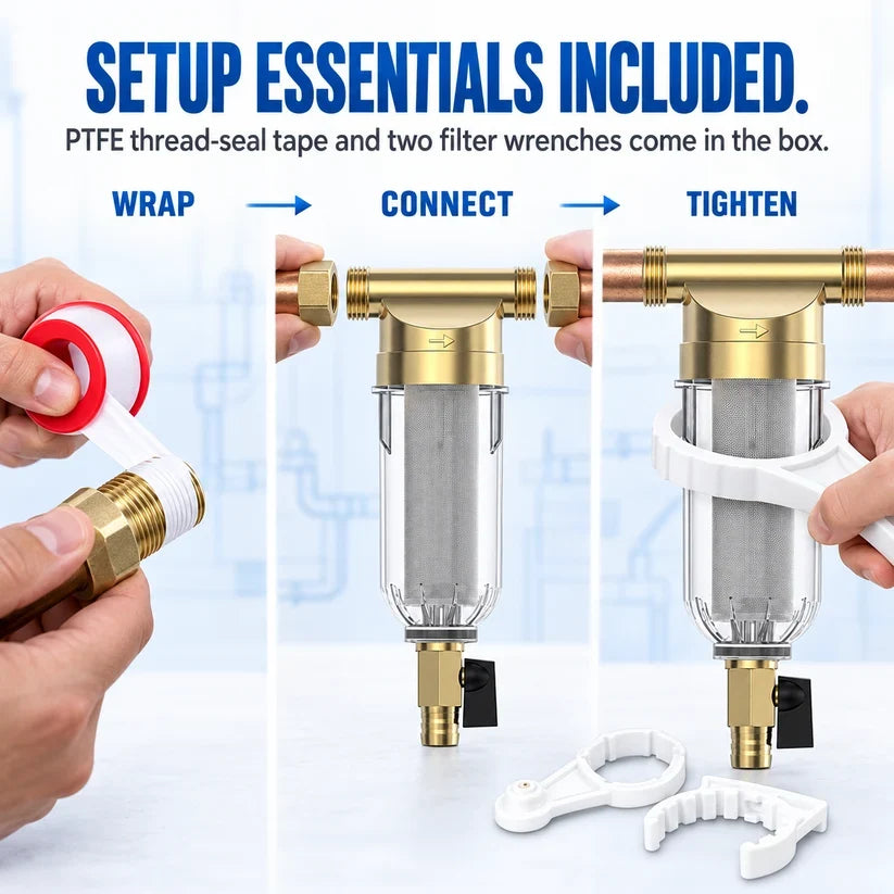 💧 50% OFF Today! Whole House Sediment Water Filter for Cleaner Plumbing & Fresher Daily Water