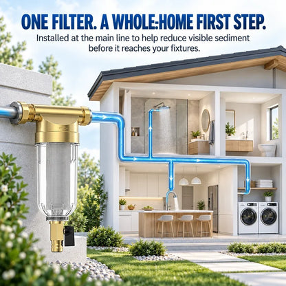 💧 50% OFF Today! Whole House Sediment Water Filter for Cleaner Plumbing & Fresher Daily Water