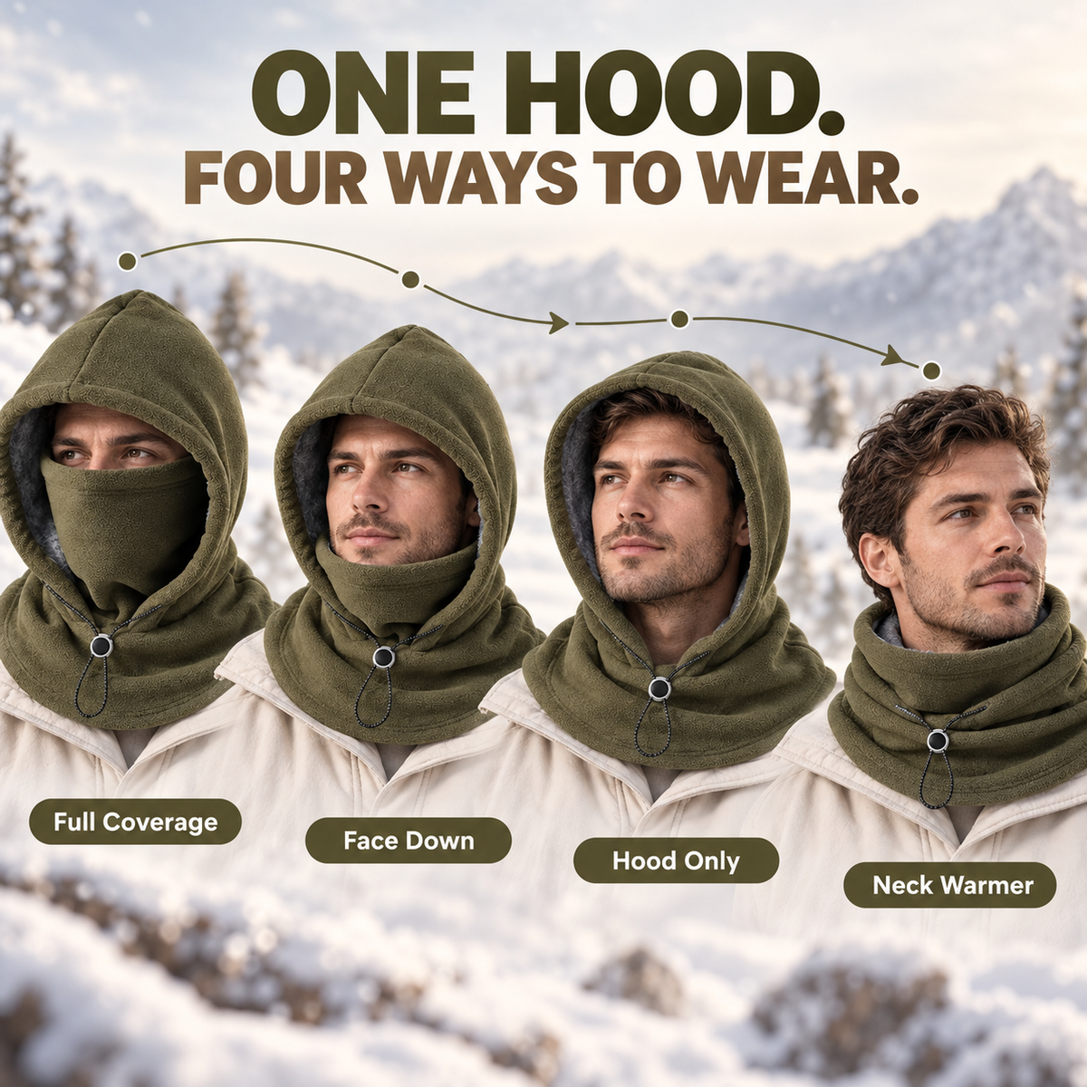 📢LAST DAY 49% OFF🔥 3-in-1 Winter Fleece Balaclava Hood 🧣❄️ Warm Face, Ear & Neck Cover