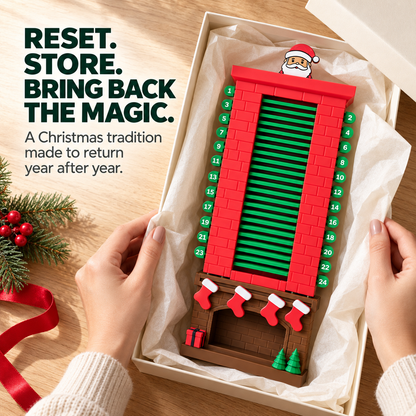 ❄️24-Day Santa Chimney Christmas Countdown Calendar – Interactive Reusable Holiday Decor
