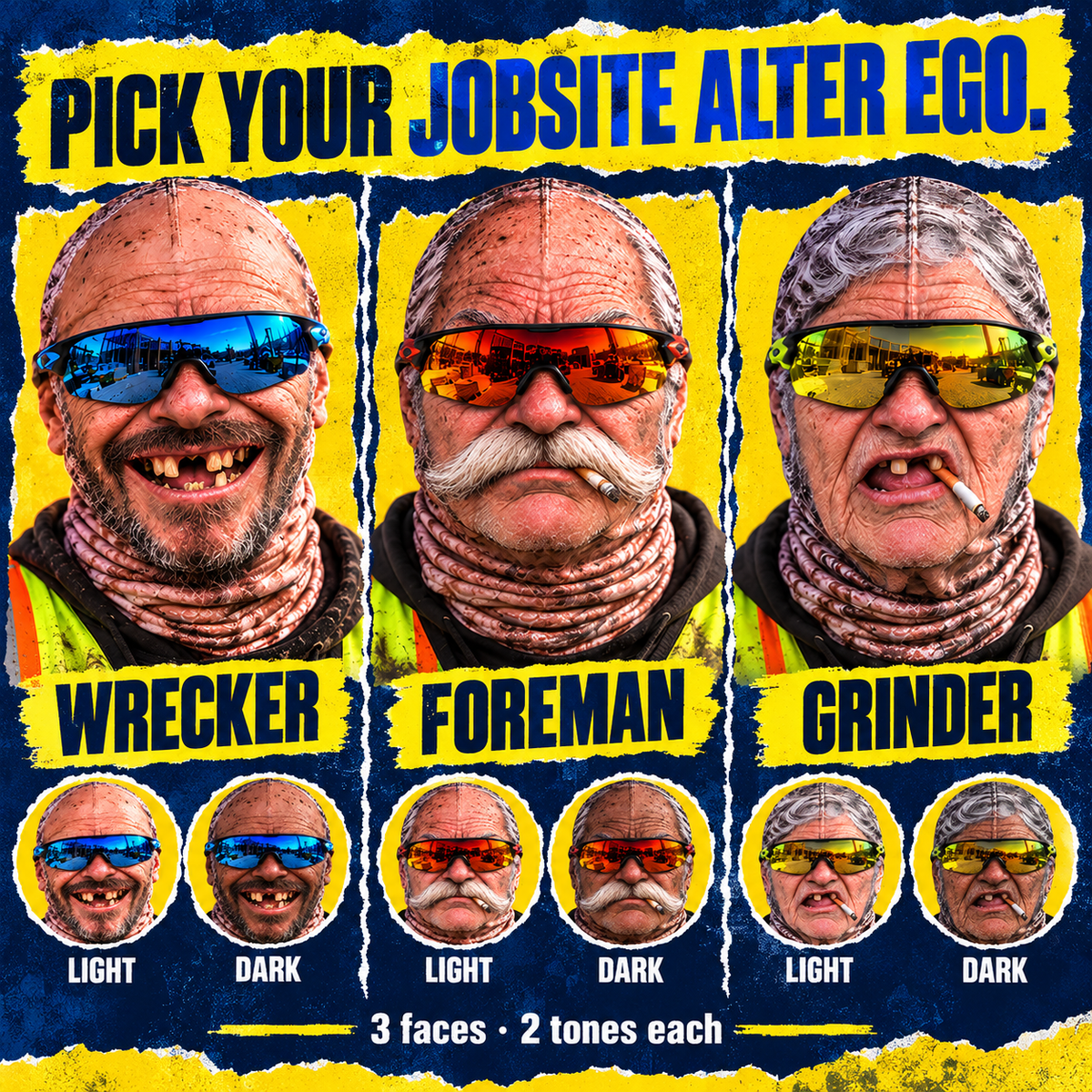 😂 Funny Construction Worker Face Ski Mask – Jobsite Prank Gift