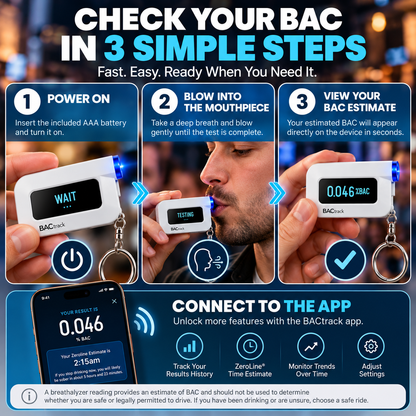 🚗 Pocket BAC Breathalyzer – Professional-Grade Alcohol Tester with App & ZeroLine Tracking