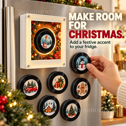 Christmas Vinyl Record Magnets – Cute Retro Holiday Fridge Decor 🎄🎶