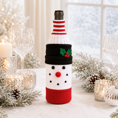 Christmas Santa Claus Wine Bottle Cover Table Decor