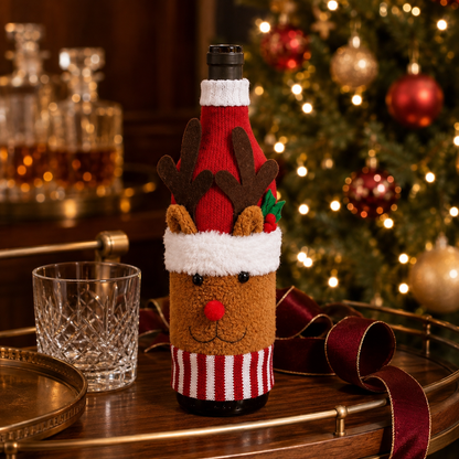 Christmas Santa Claus Wine Bottle Cover Table Decor