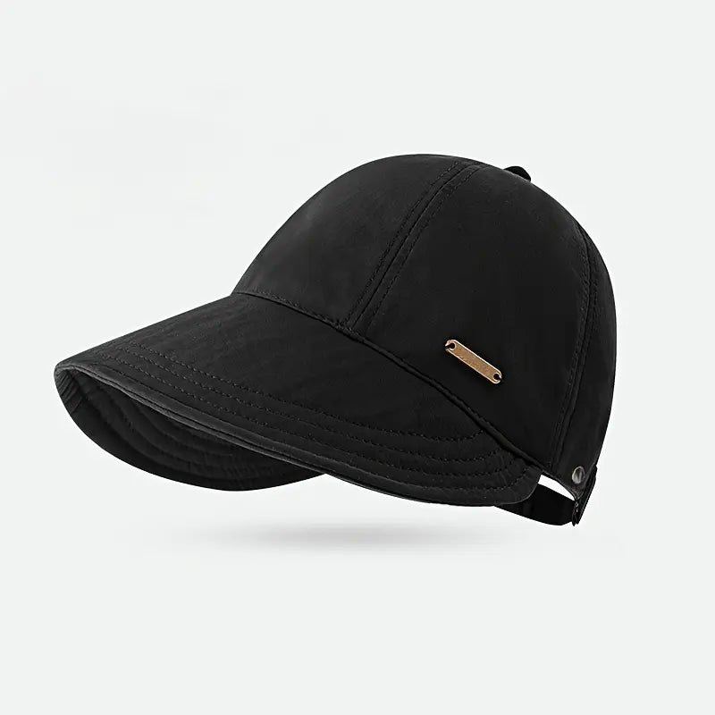 Women's Wide Brim Sun Visor Hat – UPF 50+ Open Top Cap for Ponytails, Golf & Beach