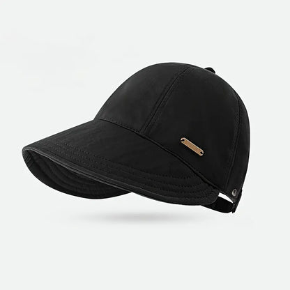 Women's Wide Brim Sun Visor Hat – UPF 50+ Open Top Cap for Ponytails, Golf & Beach