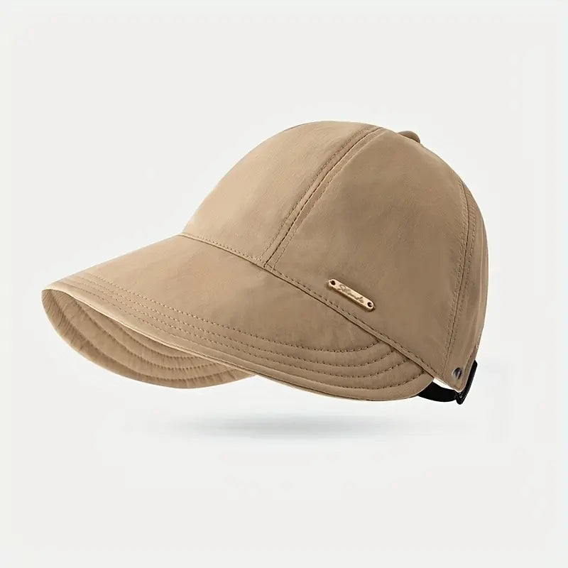 Women's Wide Brim Sun Visor Hat – UPF 50+ Open Top Cap for Ponytails, Golf & Beach
