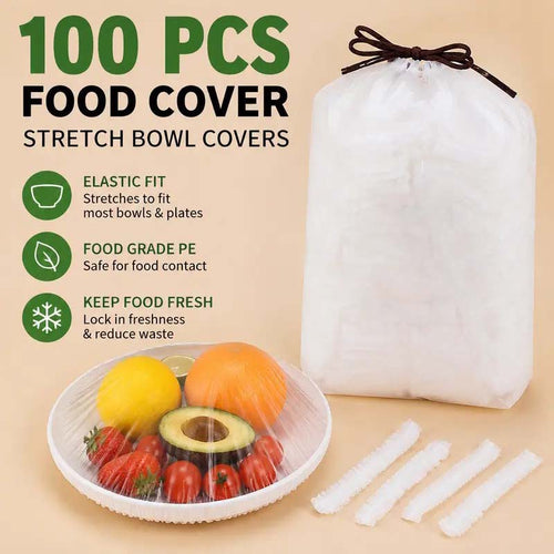 100PCS Disposable Stretch Food Covers for Bowls & Plates🛒