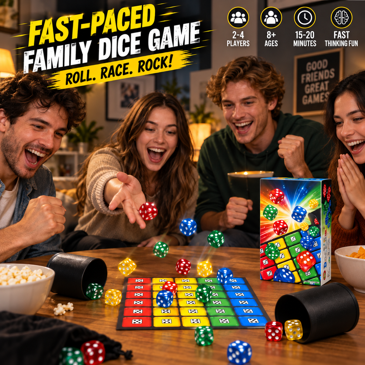 🎲 Rockin’ Dice Challenge – Fast-Paced Rolling Board Game for Family Game Nights 🔥