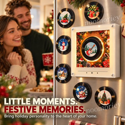 Christmas Vinyl Record Magnets – Cute Retro Holiday Fridge Decor 🎄🎶