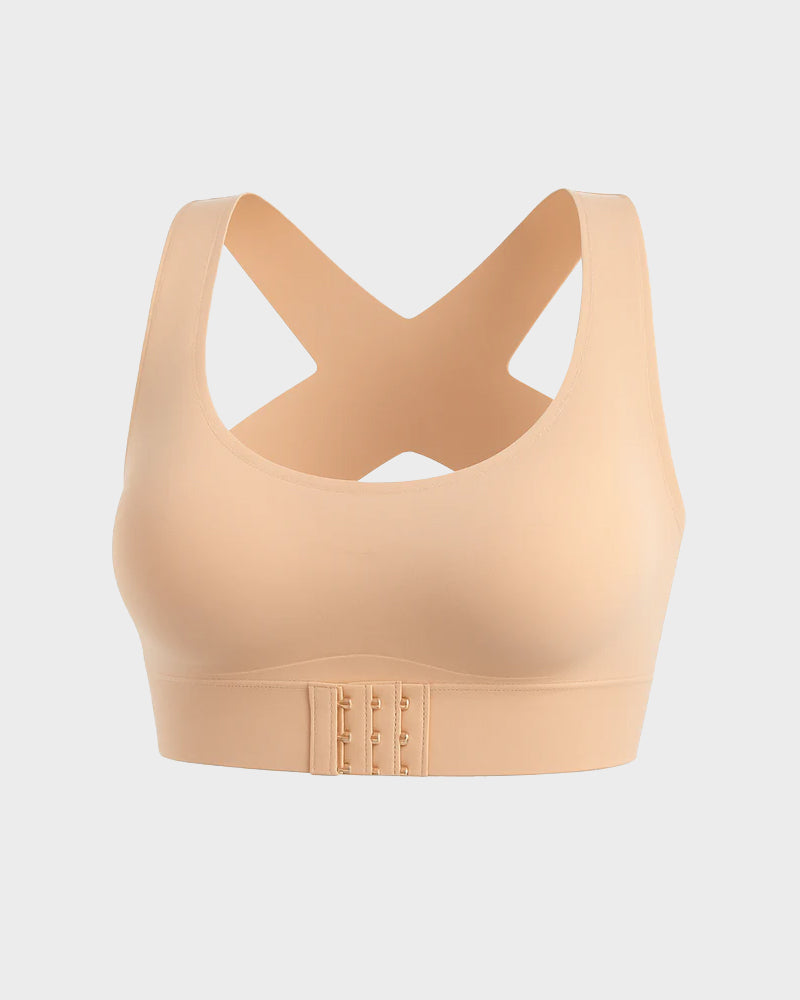 👙 Front Closure Cross-Back Wireless Posture Bra – Ultra Push-Up, All-Day Comfort & Natural Lift for a Slimmer, Taller Silhouette 💖