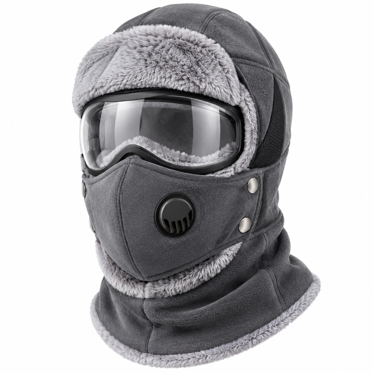 ❄️ Winter Fleece Balaclava Hat with Goggles – Full Face Wind Protection