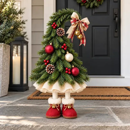 Whimsical Christmas Elf Tree Topper with Red Boots – Bring Holiday Magic Home