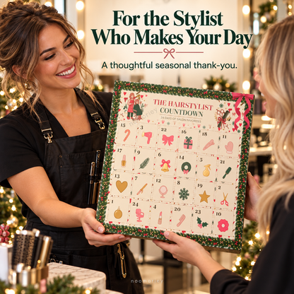 Christmas Advent Calendar for Hair Stylists, 24 Days of Beauty Salon Surprises, Hairstylist Christmas Gift, Hairdresser Gift Set, Festive Salon Decor