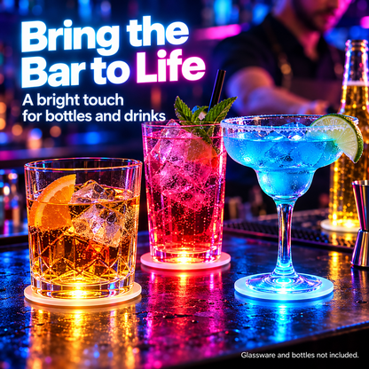 🍹✨ 10/20/30-Pack LED Light-Up Coasters – Strobe Lights for Parties, Weddings & Celebrations 🎉