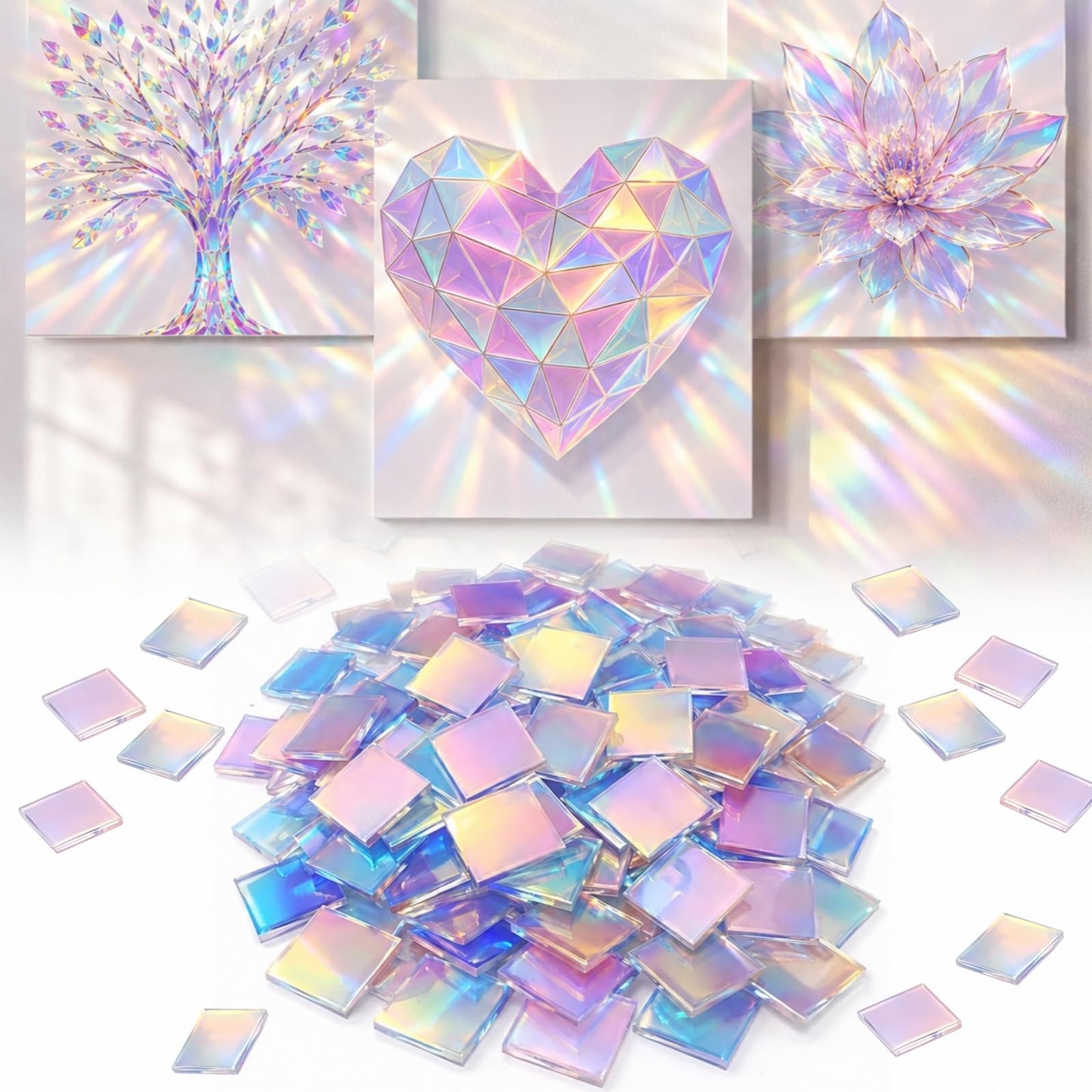 Holographic Acrylic Cubes – Dynamic Rainbow Light & Shadow