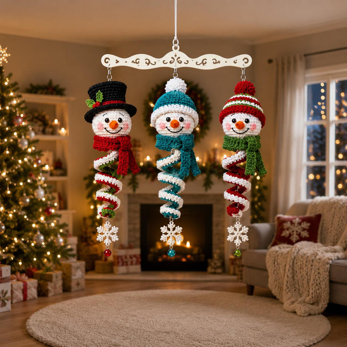 🎅HOT SALE 48% OFF - 🌲🔥Crochet Snowman Spiral Ornament DIY Kit