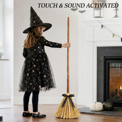 🧹 This Halloween, Make Your Broom ACTUALLY Fly! 🎃 | 49" Animated Floating Witch Broom 👻