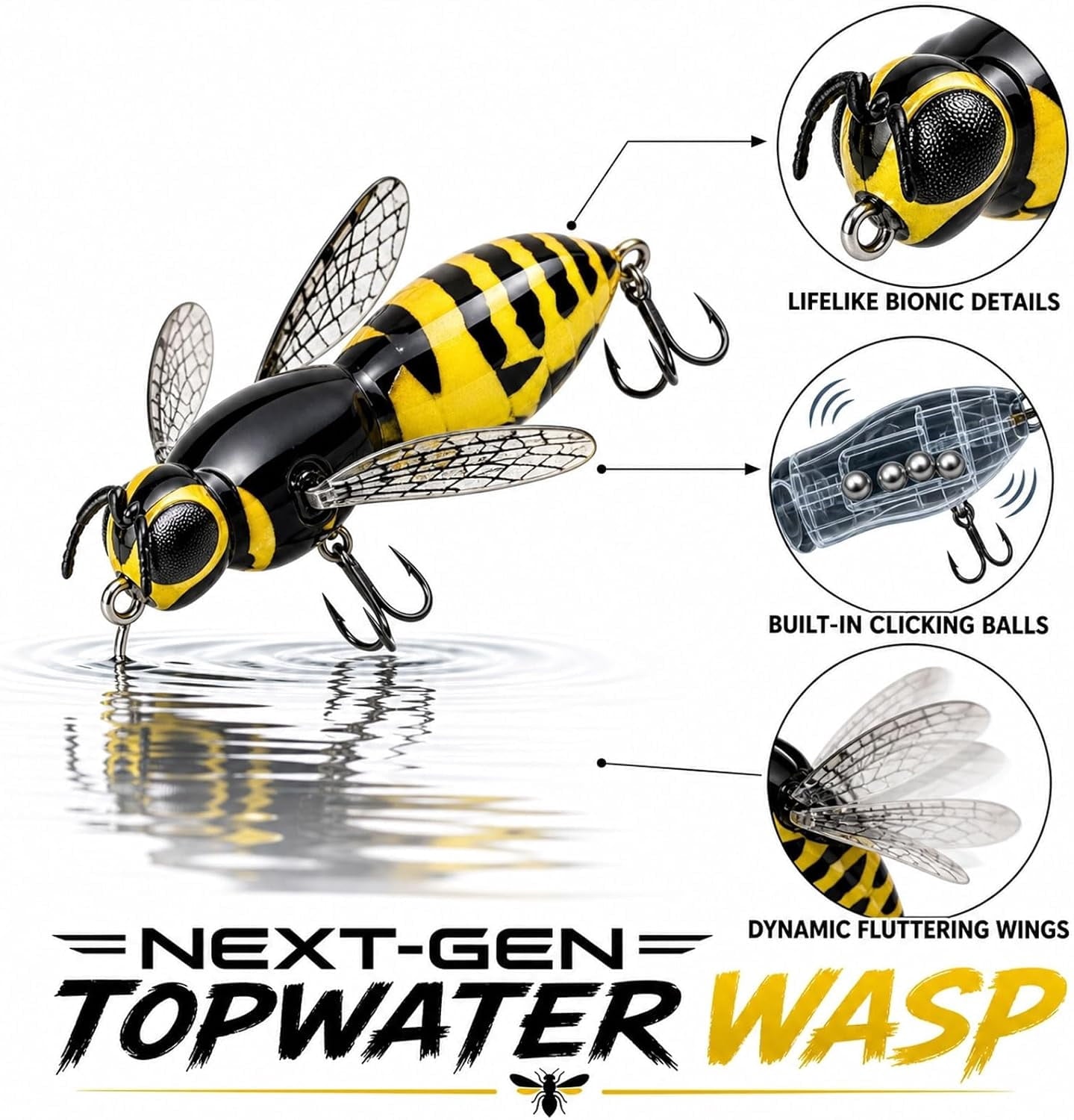 ✨🐝 Bionic Wasp Topwater Lure That Triggers Explosive Strikes