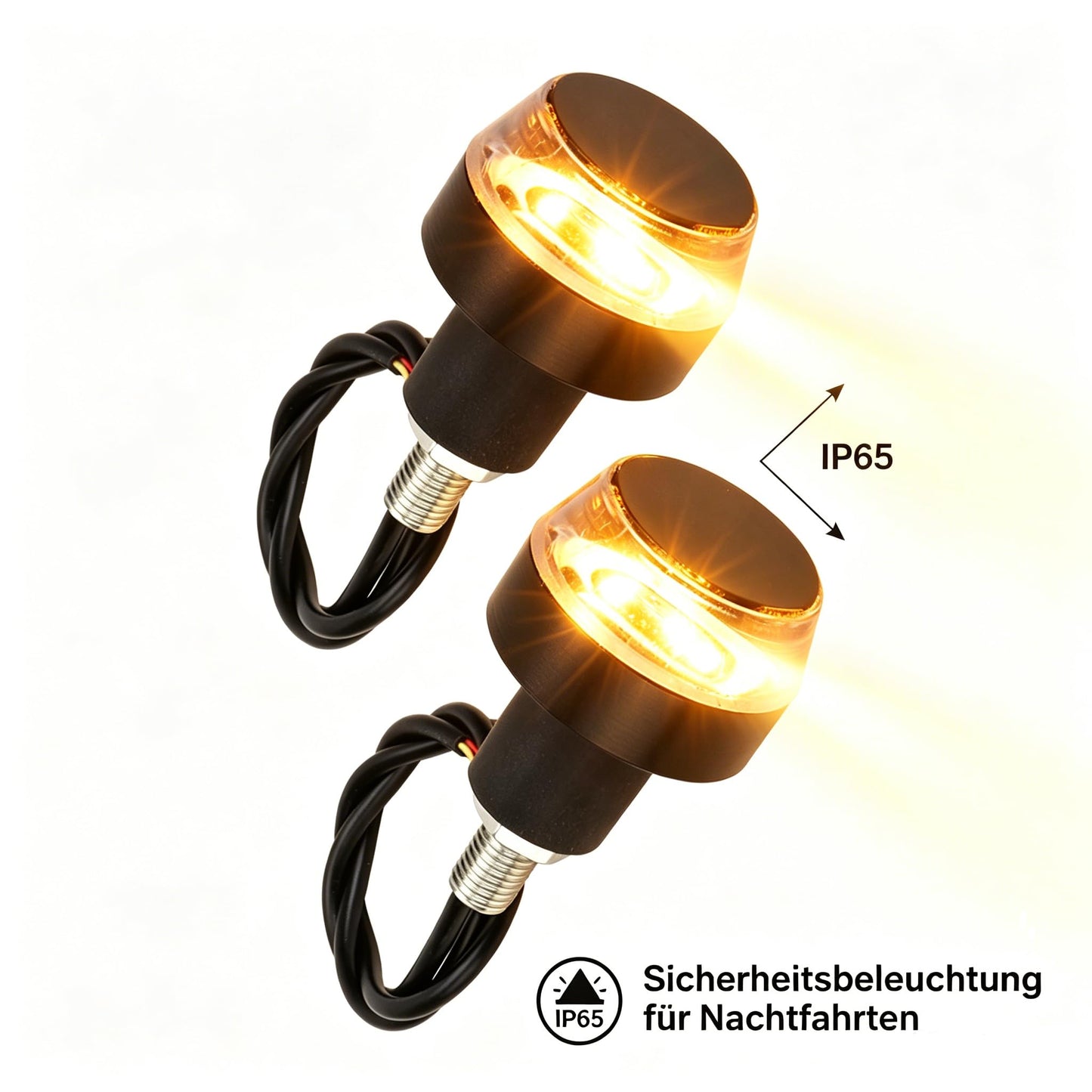 Motorcycle Handlebar LED Turn Signal Lights – High-Brightness 12V Universal Fit