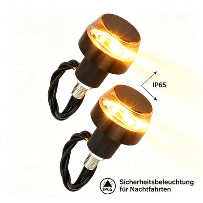Motorcycle Handlebar LED Turn Signal Lights – High-Brightness 12V Universal Fit