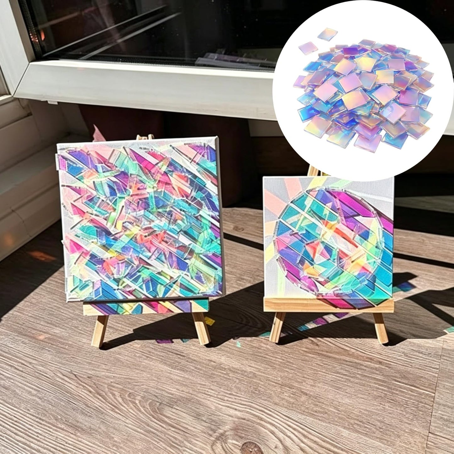 Holographic Acrylic Cubes – Dynamic Rainbow Light & Shadow