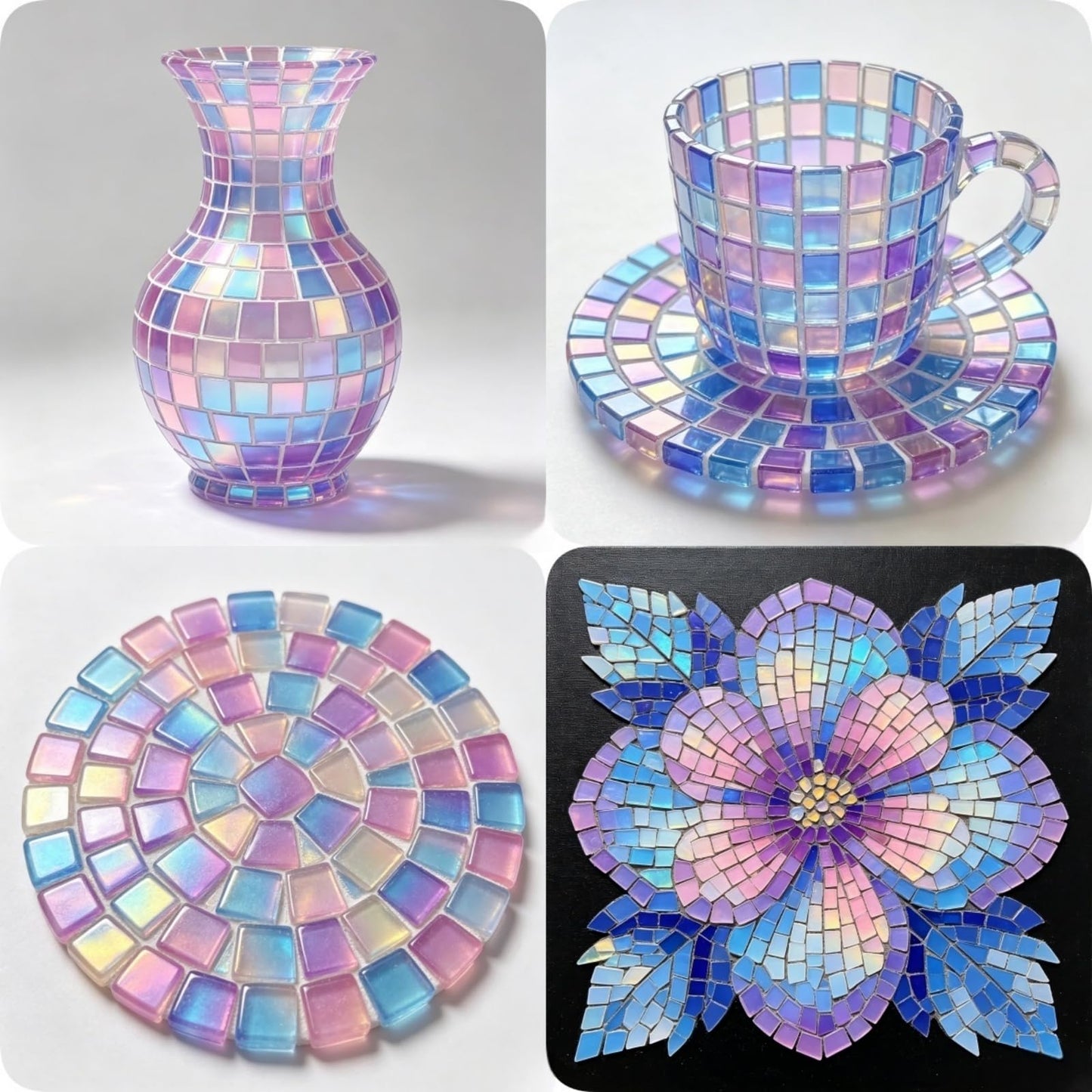 Holographic Acrylic Cubes – Dynamic Rainbow Light & Shadow